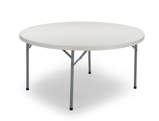 72" (6 ft) Round Heavy Duty Plastic Folding Table