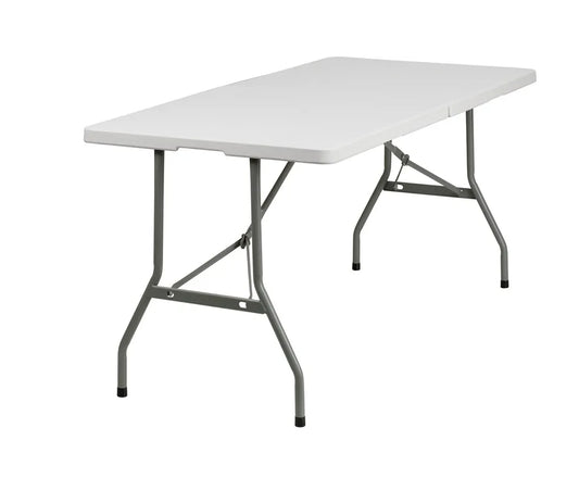 72" x 30" (6 Ft) Rectangle Heavy Duty Fold-In-Half Plastic Table