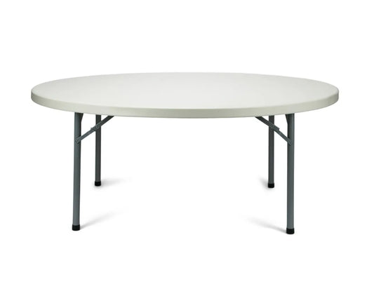 60" (5 Foot) Round Heavy Duty Plastic Folding Table