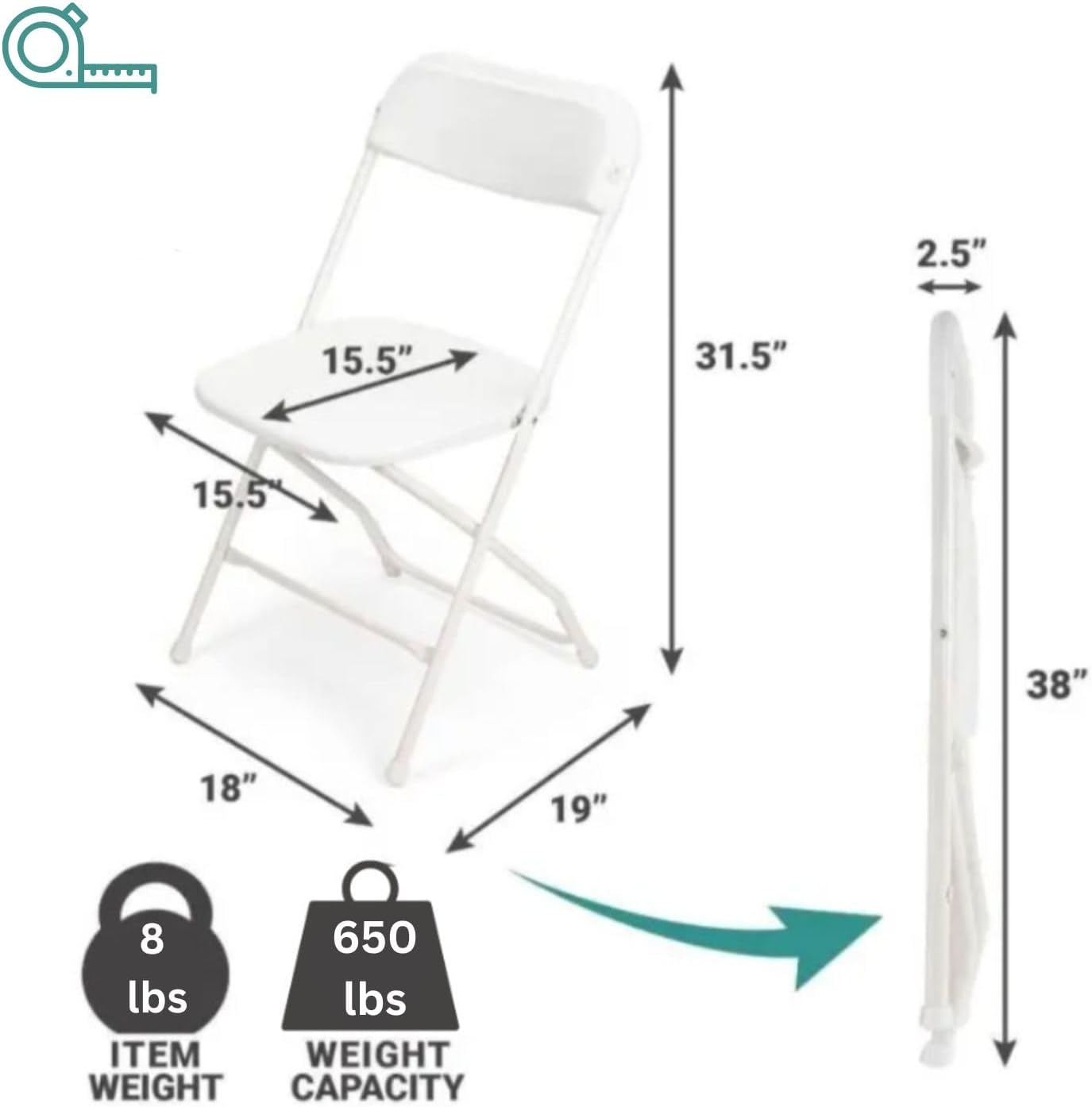 Ultra-Strong White Folding Chairs 10-Pack, 650 lb Capacity, Durable & Comfortable for Any Occasion